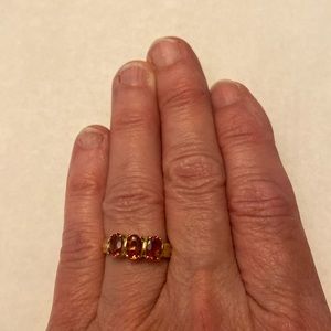 Imperial andesine, 14K YG ring size 7